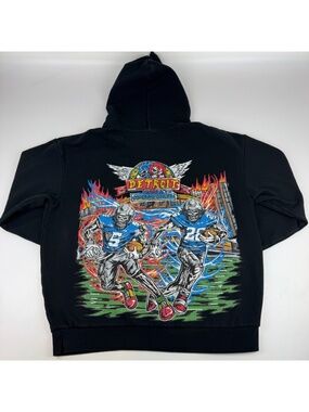 Detroit X Mens Size M Gibbs Montgomery Sonic Knuckles Hoodie Sweatshirt Lions